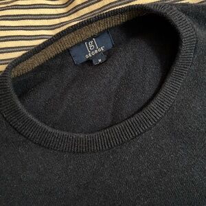 George Black Crewneck Sweater Classic Knit Design
